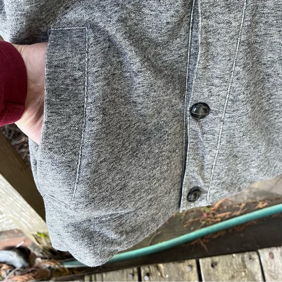 Tasso Elba Men’s Shawl Collar Terry Lined Button Cardigan In Heathered Gray Sz M - Picture 4 of 10